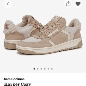 Sam Edelman Harper Cozy Beige Sneakers